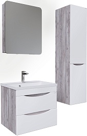 Grossman Мебель для ванной Талис 60 подвесная бетон пайн/белая – фотография-2